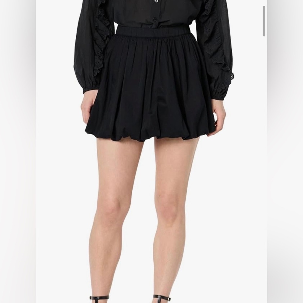NWT The Drop- Lillie Bubble Hem Mini Black Skirt
